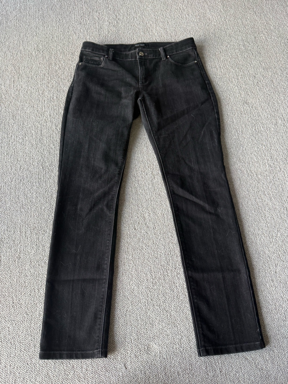 White House Black Market Black Slim Leg Jeans with Beaded Detail 4